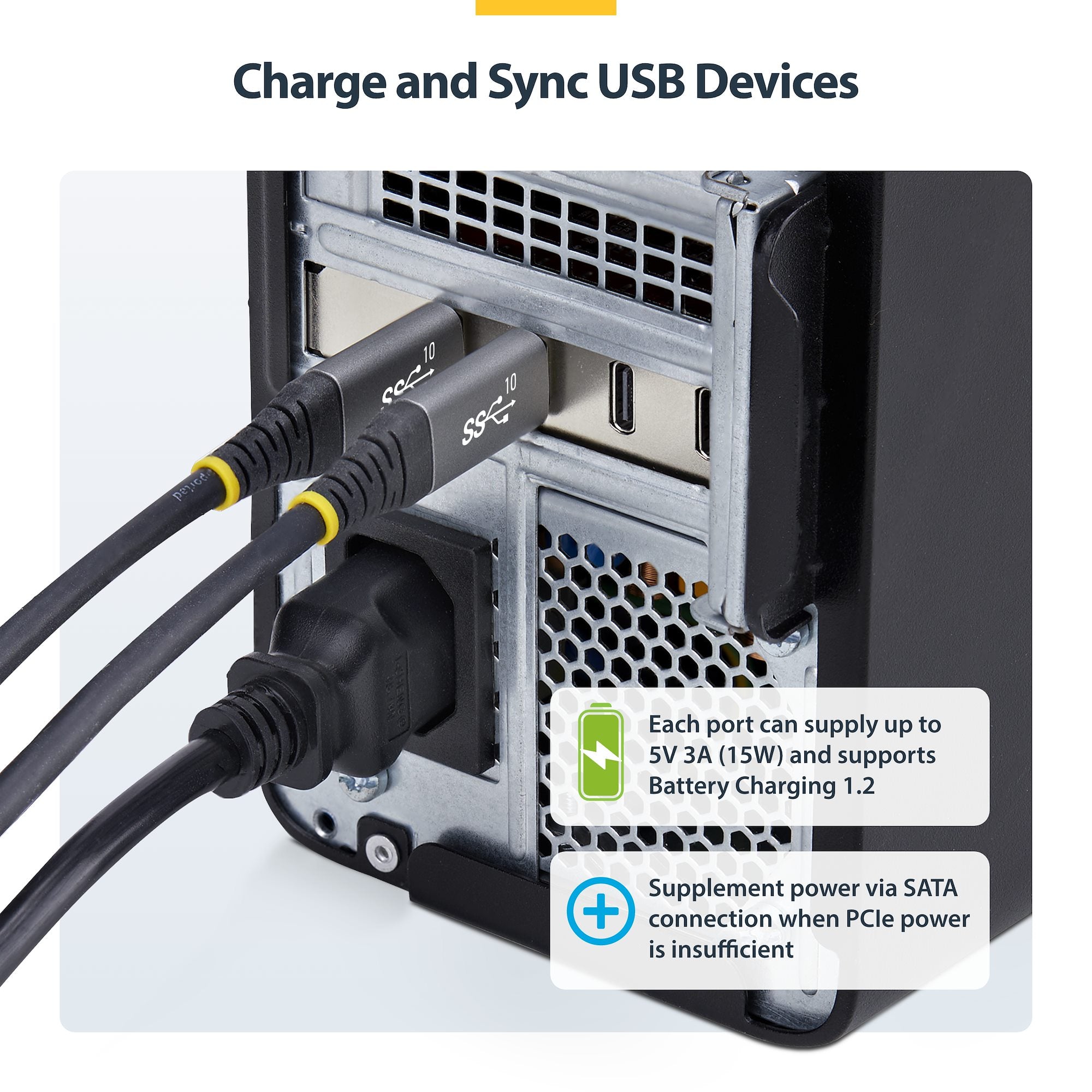 4-Port USB Type-C PCIe Card, USB 3.2 10Gbps, USB-C PCI Express Expansion Card, 4x Independent USB Controllers, Windows/Linux/macOS, TAA-Compliant 