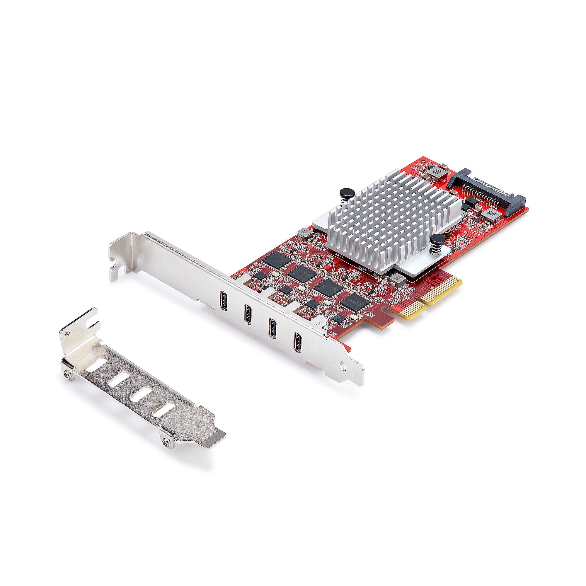 4-Port USB Type-C PCIe Card, USB 3.2 10Gbps, USB-C PCI Express Expansion Card, 4x Independent USB Controllers, Windows/Linux/macOS, TAA-Compliant 