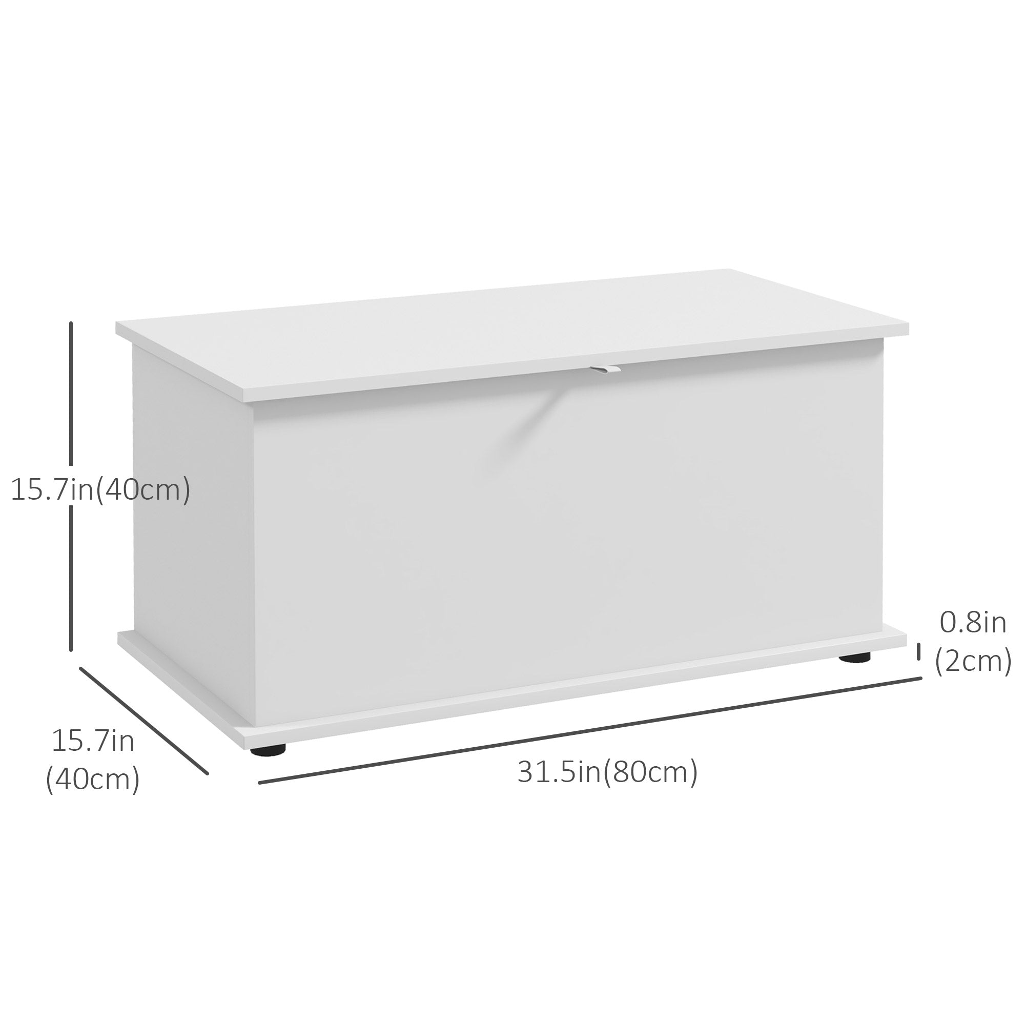 HOMCOM Elegant Storage Chest 31.5" Toy Box Flip-Top Lid Safety Hinges Entryway Living Room Organizer White 