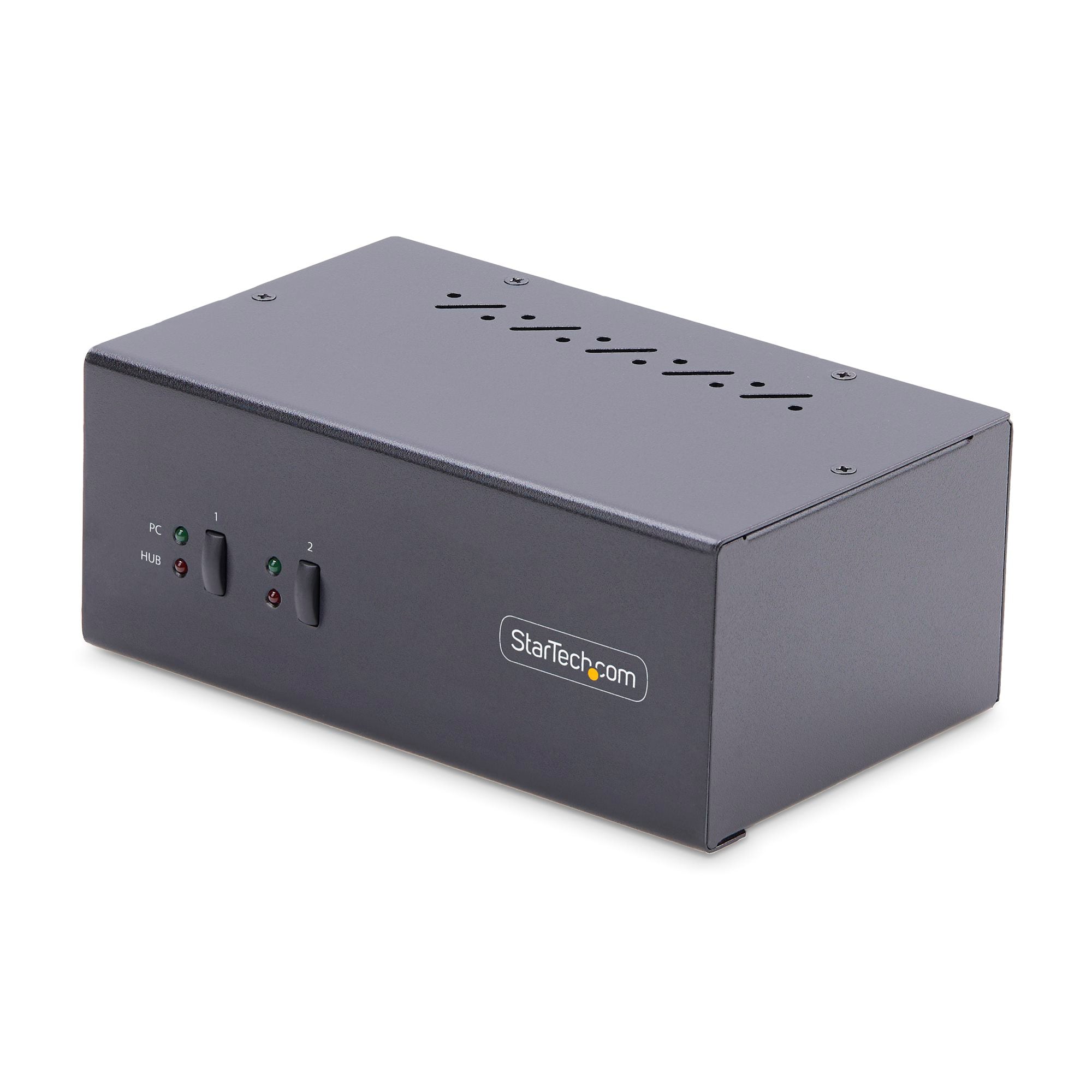2-Port Dual-Monitor DisplayPort KVM Switch, 4K 60Hz, 2x USB 5Gbps Ports, Hotkey/Push-Button Switching, TAA Compliant 