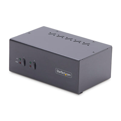 2-Port Dual-Monitor DisplayPort KVM Switch, 4K 60Hz, 2x USB 5Gbps Ports, Hotkey/Push-Button Switching, TAA Compliant 