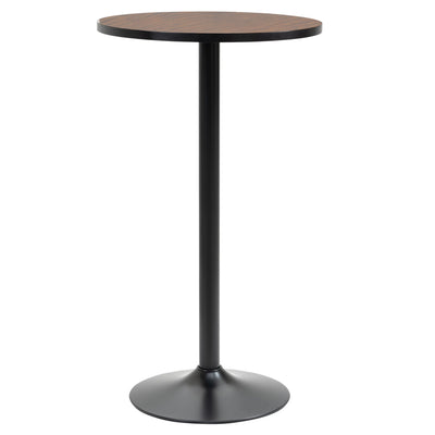 HOMCOM 42" Rustic Bar Table Industrial Chic Round Bistro Table Metal Base Elm Wood Top Bar Height Pub Table Kitchen Breakfast 