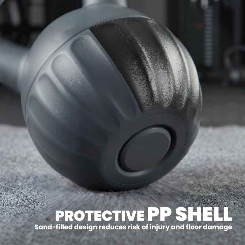 Soozier Kettlebell, 22 lbs Kettle Bell with Non-Slip Handle for Home Gym, Weight Lifting and Strength Training, Grey