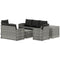 Outsunny 6 Piece Patio Furniture Set, Rattan Wicker Patio Sofa Set Sectional Outdoor Conversation Sofa Set Storage Table & Cushions, Black