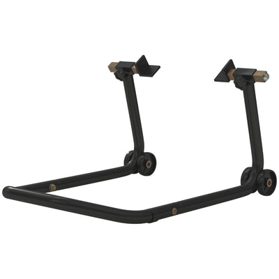 HOMCOM Convertible Motorcycle Stand, Front & Rear Motorcycle Lift with 3 Types of Adaptors, Universal Paddock Lift Stand, Black 