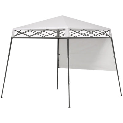 Outsunny 7'x7' Pop Up Canopy Gazebo Tent Backpack Adjustable Legs White 