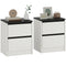 Nightstands Set of 2, Modern Bedside Tables with 2 Drawers, End Side Tables for Bedroom, White