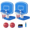 Soozier 2-in-1 Pool Basketball Hoop Poolside & Volleyball Set, Portable Basketball Hoop with Fillable Base