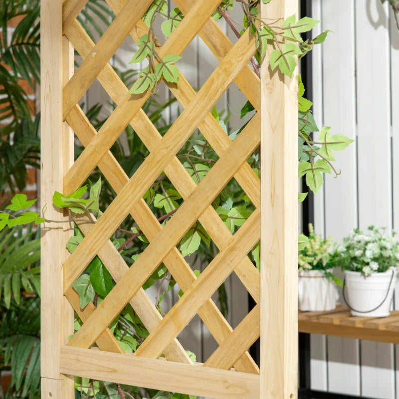 Garden Arch with 2 Person Bench, Wooden Garden Arbor Archway Trellis for Climbing Plants, Lawn, Backyard Decor, Natural