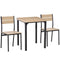 HOMCOM 3pcs Wooden Dining Set Industrial Style Wood and Metal Kitchen Table Set for 2 Chairs Modern and Sleek Dinette Home Furniture