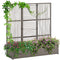 Raised Garden Bed with Lattice Trellis, Rattan Outdoor Planter with Storage for Garden, Patio, Balcony, Grey