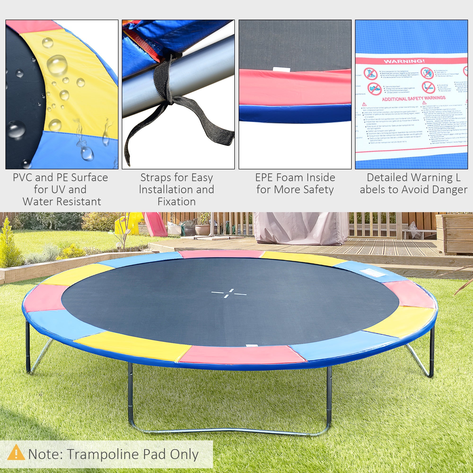 Round Trampoline Pad 14 FT Outdoor Bounce Jump Safety Frame Exercise 
