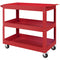 DURHAND 3 Tier Rolling Tool Cart with Wheels, 330 LBS Capacity Heavy Duty Utility Cart, Mobile Service Cart for Garage, Red