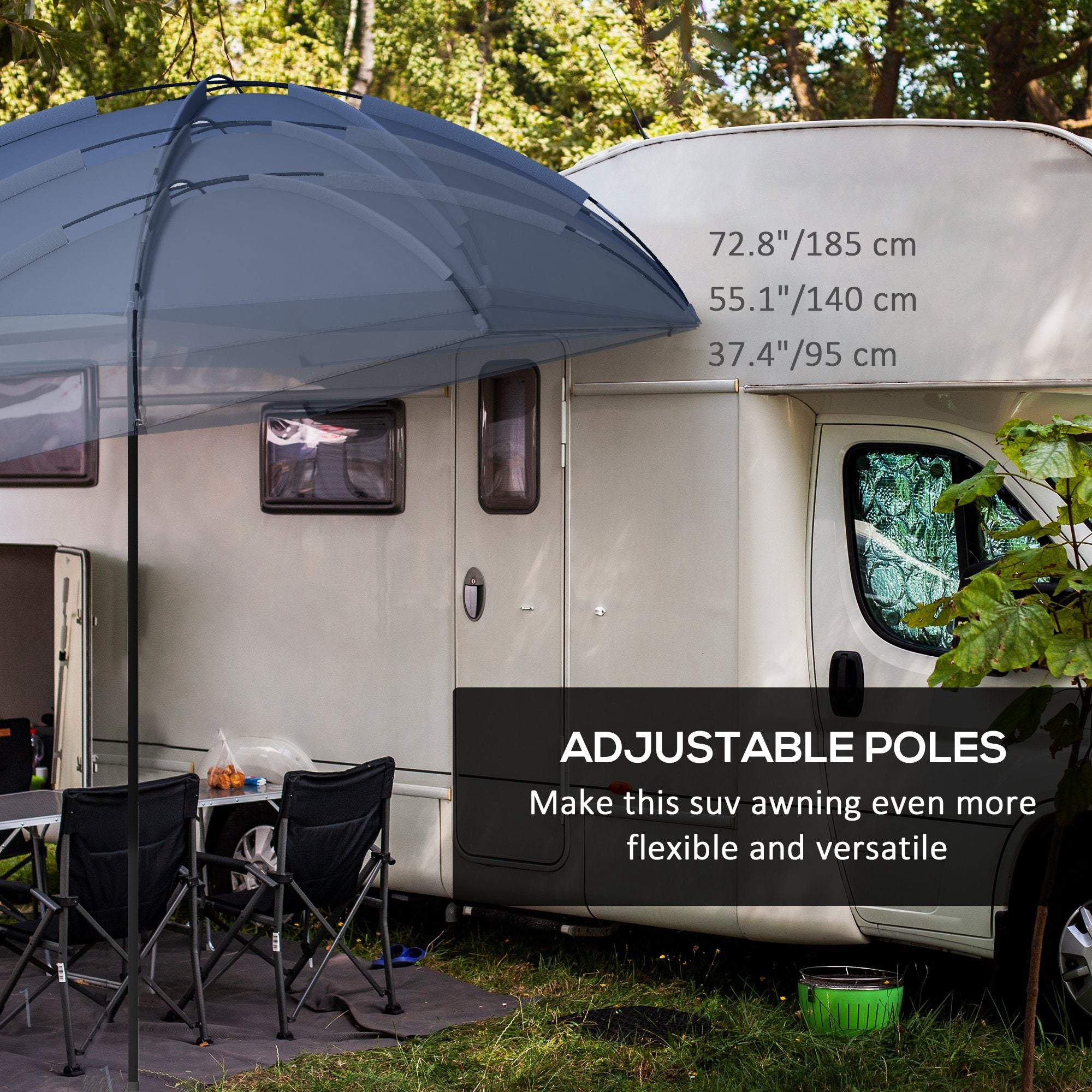 Outsunny Tailgate Tent SUV Awning Portable Rooftop Car Shelter for Truck RV Van Camping Overlanding 