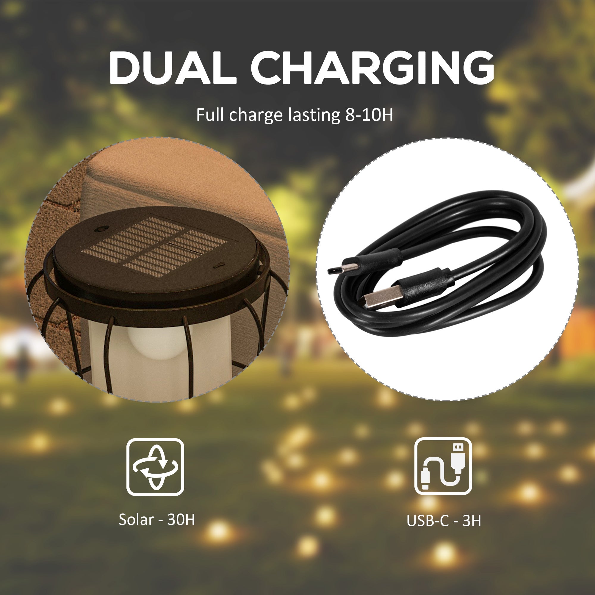 Outsunny 2-Pack Solar Post Lights: 39" Outdoor USB Rechargeable, Auto Garden Lamps with Shelf in Black 