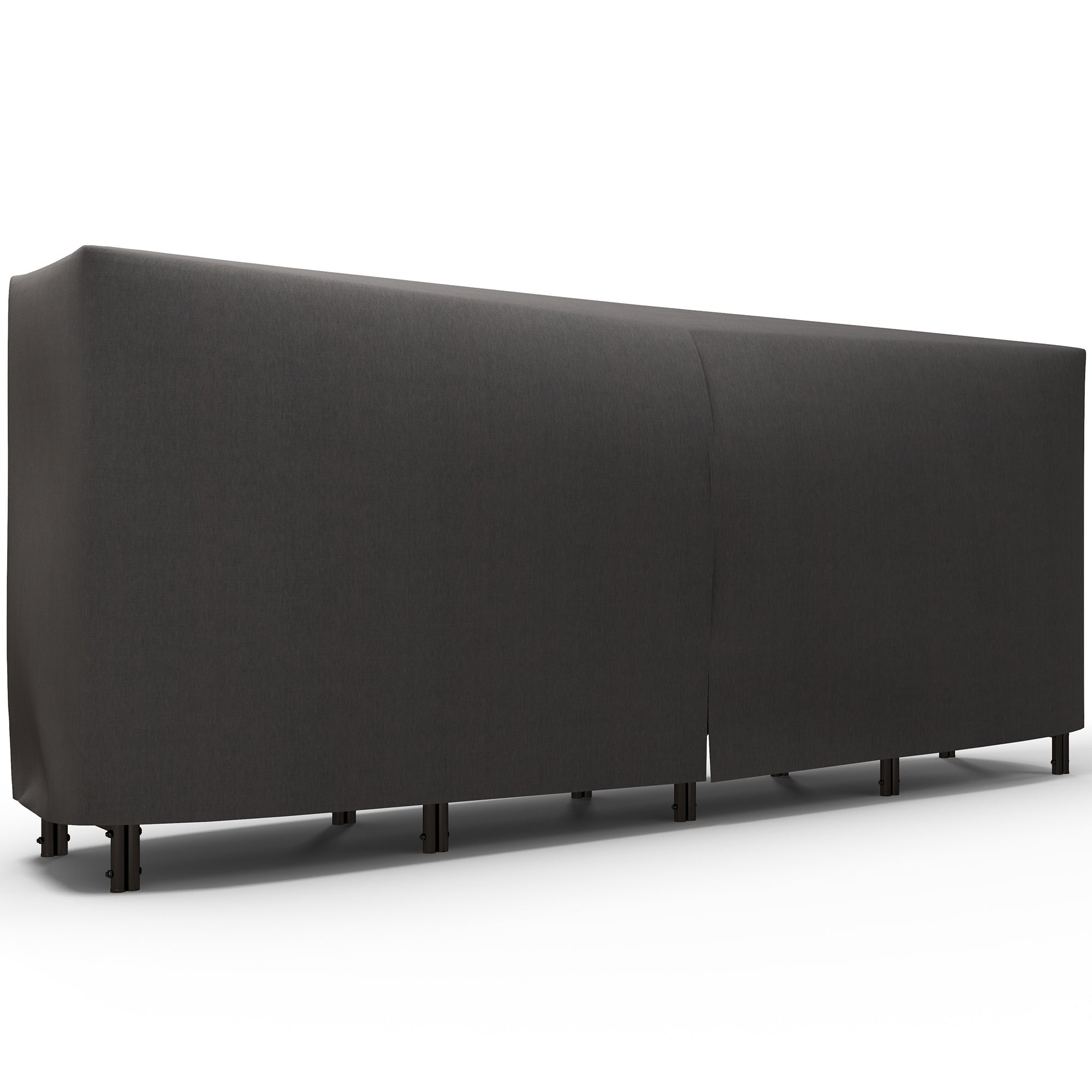 Outsunny 8ft Outdoor Firewood Rack with Cover, Adjustable Wood Storage Holder, Indoor Outdoor Log Rack, Black 