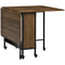 HOMCOM Mobile Folding Extendable Dining Table for Small Spaces Storage Shelf 6 Wheels Space-Saving Design