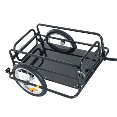 Aosom Folding Bicycle Cargo Trailer Utility Carrie Bike Cart Garden Patio Tool New 