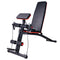 Soozier Foldable Press Bench Adjustable Dumbbell, Weight Training Bench Exercises Gym Chair, Black & Red