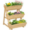 Outsunny 3-Tier Raised Vertical Garden Bed: Wooden Elevated Planter Kit for Flowers, Veggies & Herbs