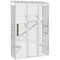 Wooden Catio Outdoor Cat Enclosure with 6 Jumping Platforms, Scratching Post, 2 Ramps, Waterproof Roof, White