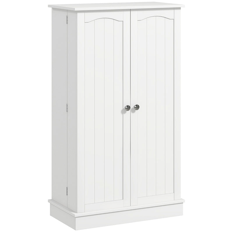Freestanding Pantry Cabinet 41 Inch Kitchen Pantry with Spice Racks and Adjustable Shelves for Home Use, White