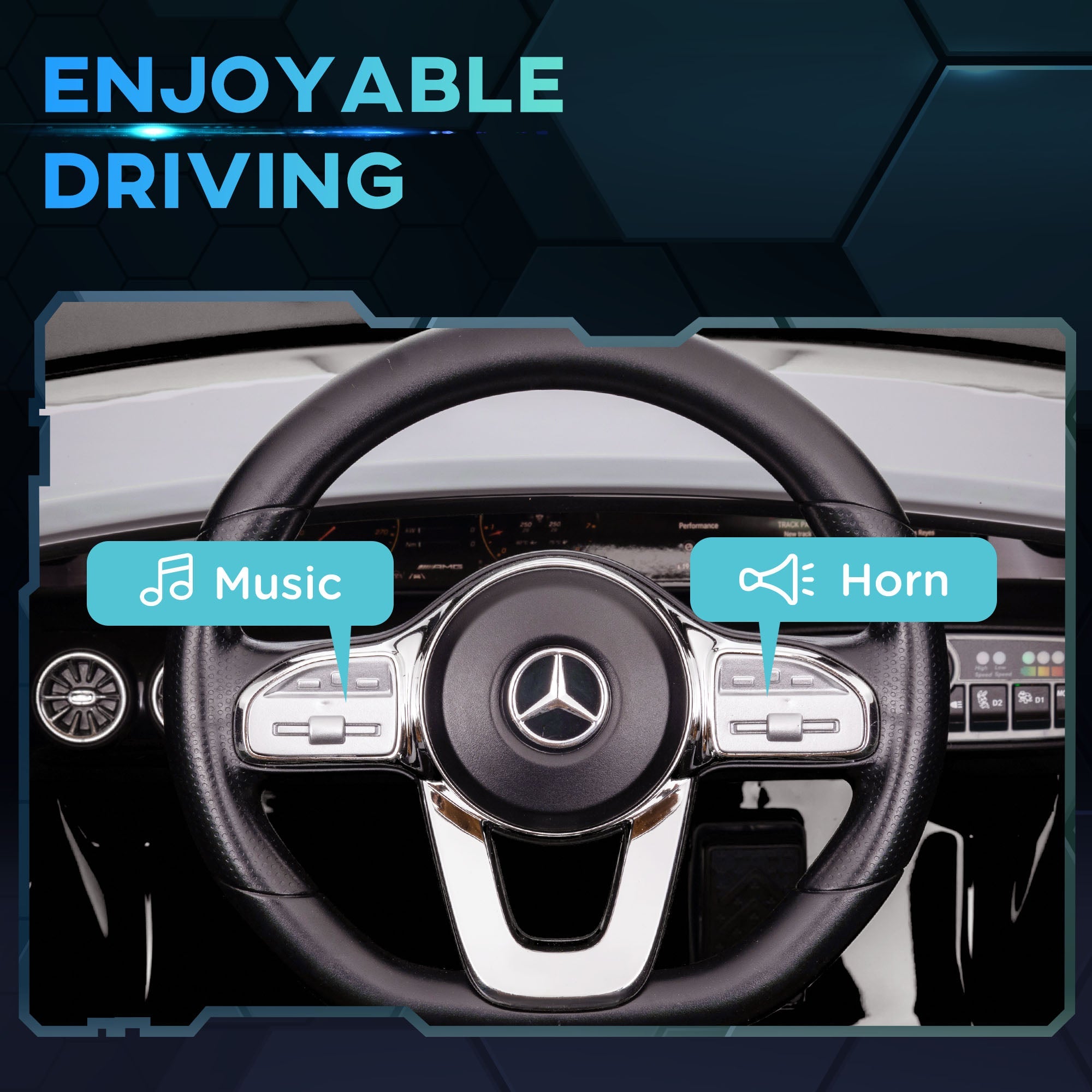 Qaba Mercedes-AMG Licensed 12V Ride on Car, Kids Electric Car with Remote Control, Spring Suspension, LED Lights, Black 