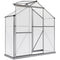 6' x 2.5' Walk-in Polycarbonate Greenhouse Aluminium Green House with Sliding Door, 5-Level Roof Vent, Rain Gutter