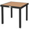 Outsunny Square Aluminum Patio Dining Table for 4 Garden Lawn Backyard Outdoor Furniture Natural