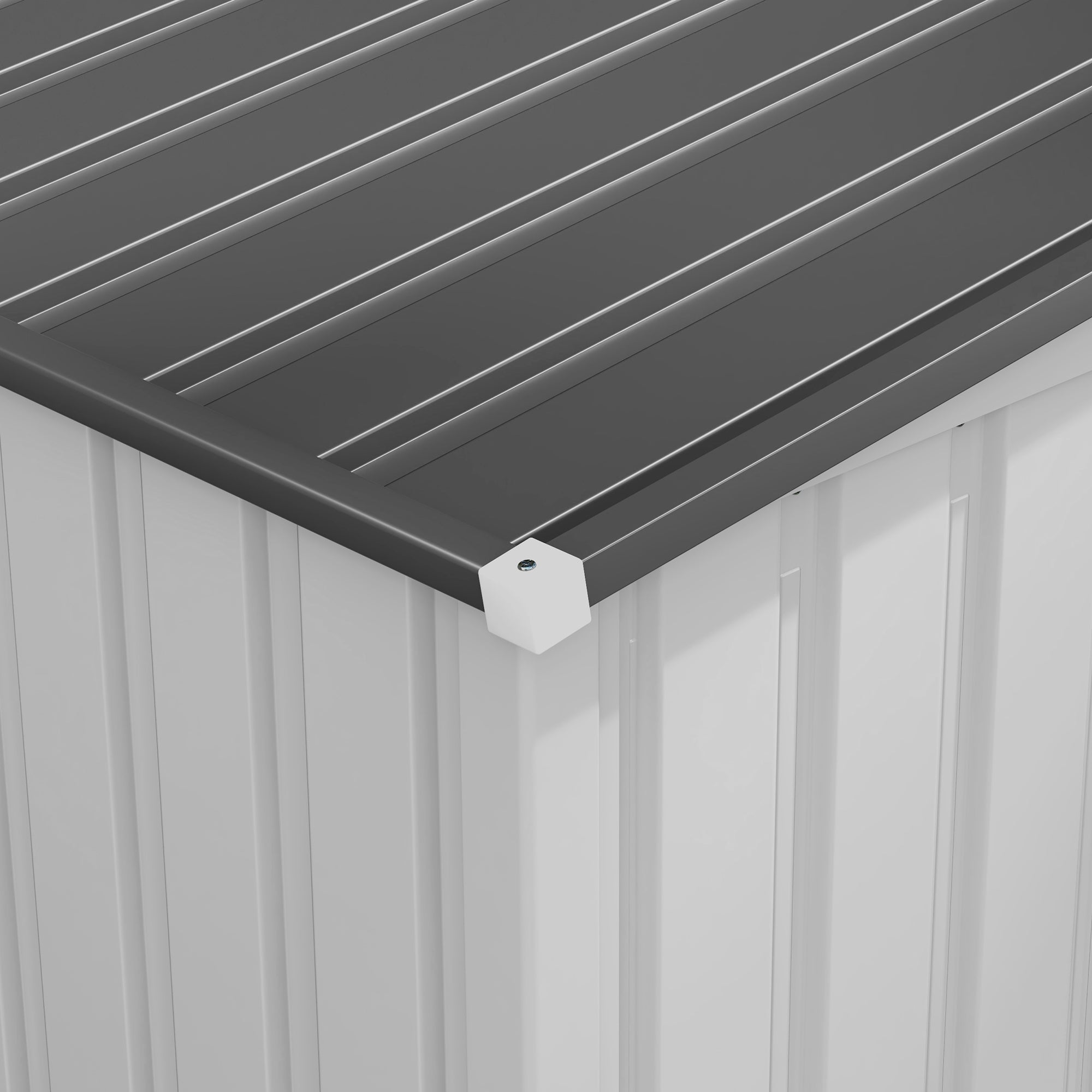 Outsunny 5'x7' Lean-To Metal Garden Shed: Galvanized Storage with Sliding Door, Foundation in Grey Color 