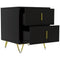 Bedside Table, Modern Nightstand with 2 Drawers, Side End Table with Metal Legs for Living Room, Bedroom, Black