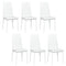 HOMCOM Elegant Dining Chair Set: High-Back PU Leather Upholstery, Metal Legs, Set of 6, White