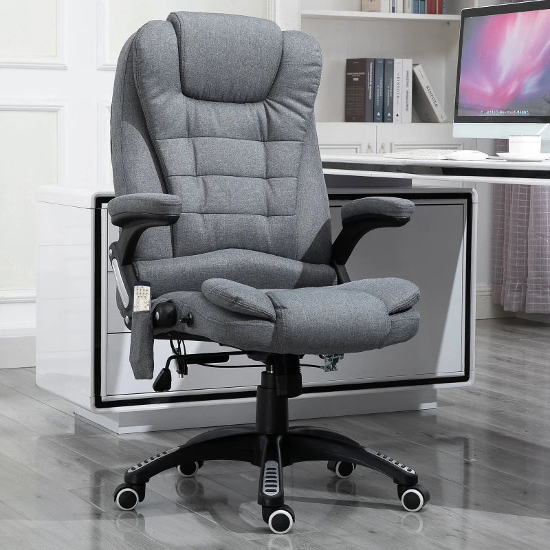 High Back Adjustable Massage Office Chair Ergonomic Reclining Executive Chair Home Office Furniture Grey