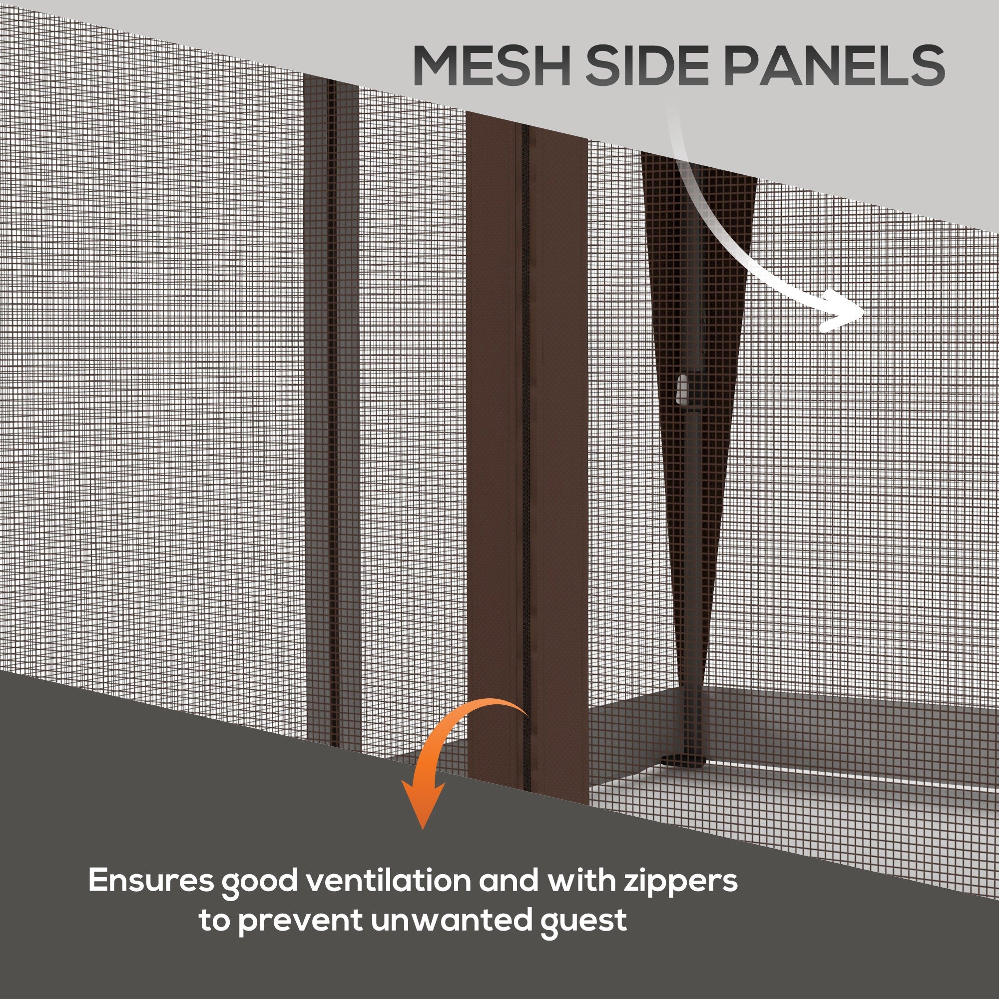 Outsunny 11x11FT Pop Up Canopy with 1-Button Push, Mosquito Netting, Carry Bag, Sandbags, Height Adjustable Instant Shelter 