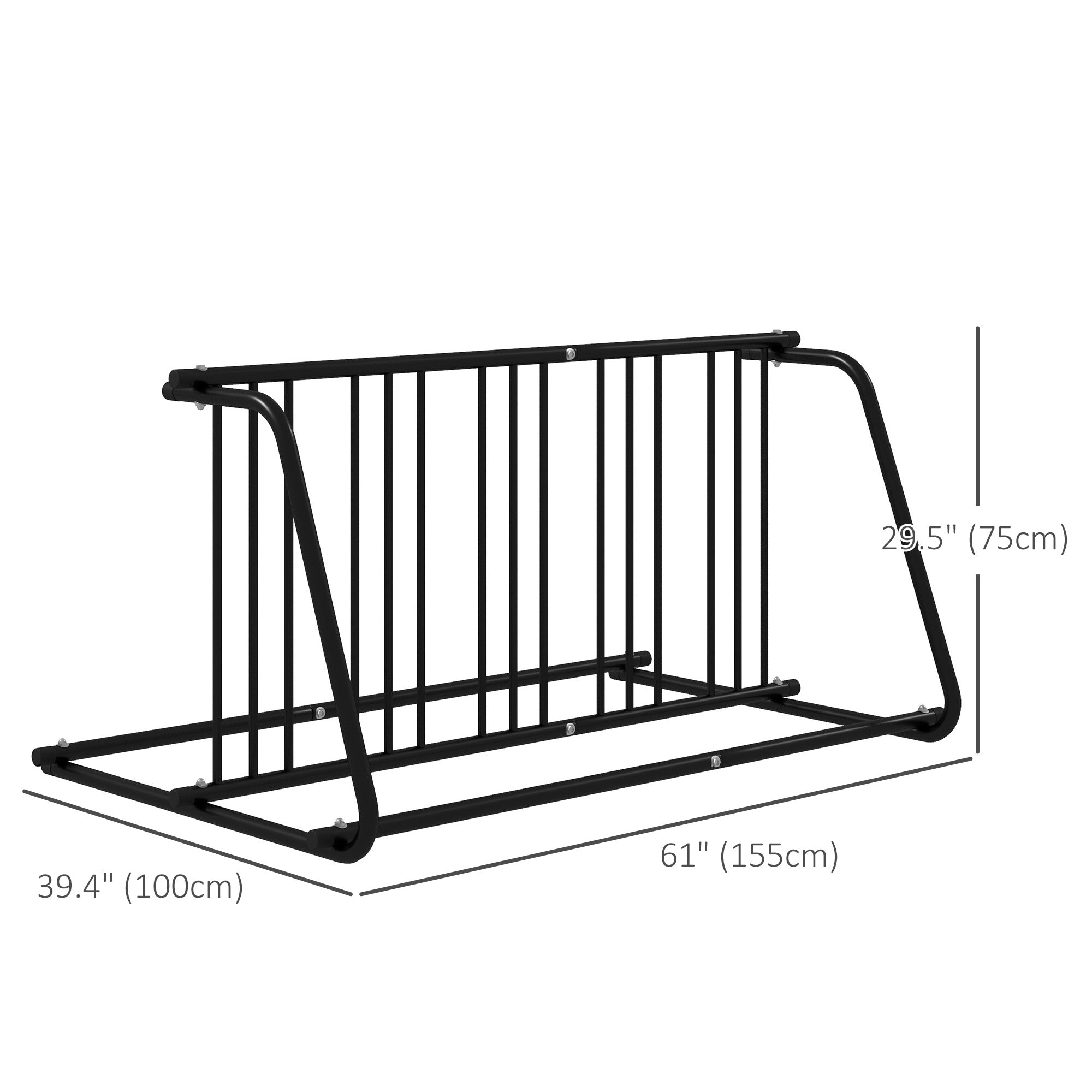 DURHAND Sturdy All-Steel 6-Bike Rack Stand, 61" Dual-Side Bike Storage for Garage, School, Yard 