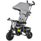Qaba 4-in-1 Convertible Toddler Tricycle Stroller with Canopy Basket Safety Harness for Kids 12-60 Months Grey