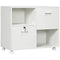 Vinsetto Lateral File Cabinet: Drawers, Lock, Open Shelves, Wheels for A4/Letter Size, White