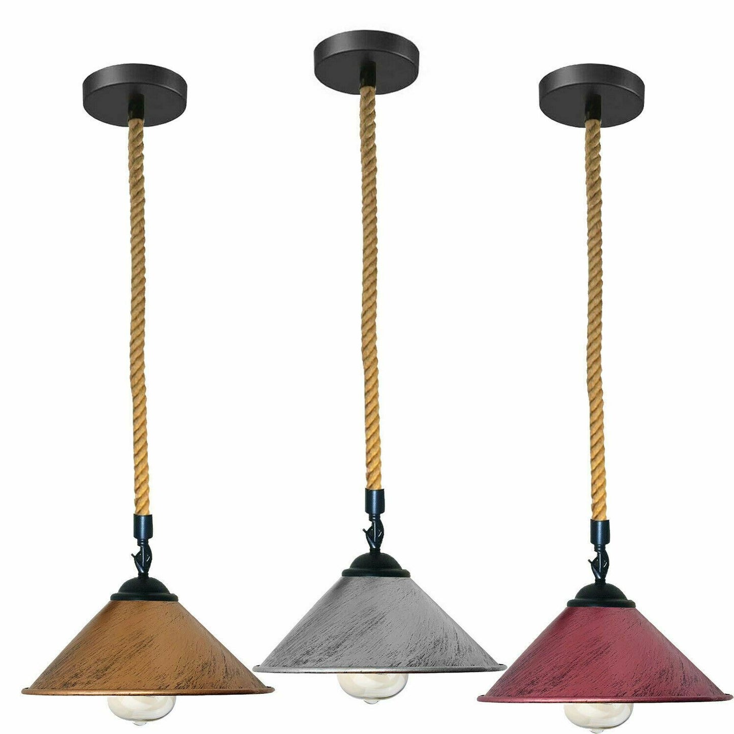 Cone Shade Hanging Rope Lamps ~1114