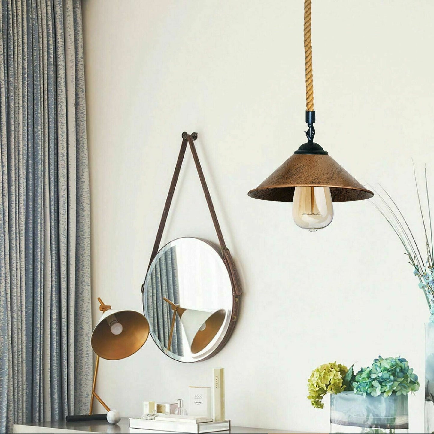 Cone Shade Hanging Rope Lamps ~1114