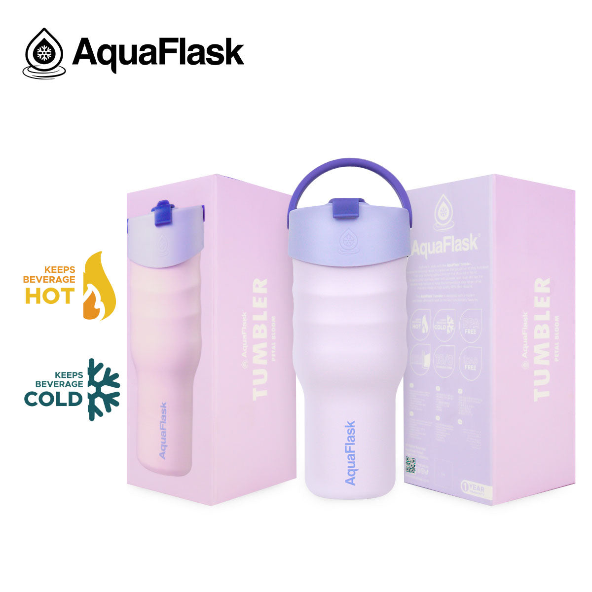 Aqua Flask Tumbler – Vacuum Insulated Stainless Steel Travel Cup 887ml (30 oz) 