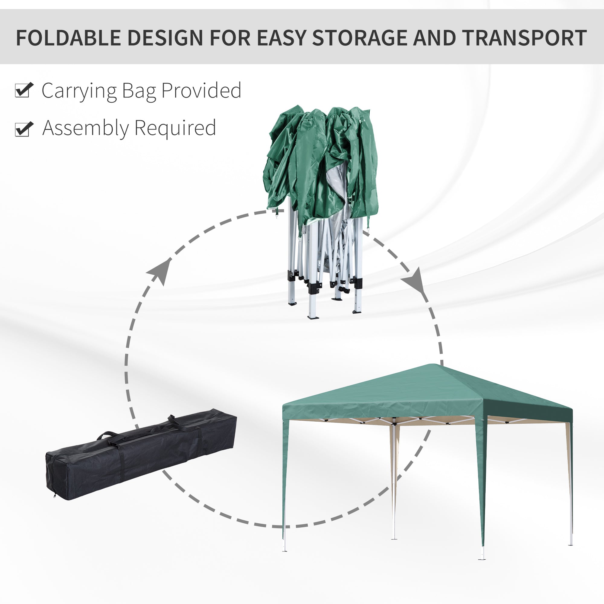 Outsunny 10x10ft Folding Pop Up Tent Outdoor Gazebo Canopy w/ Carrying Bag  Green 