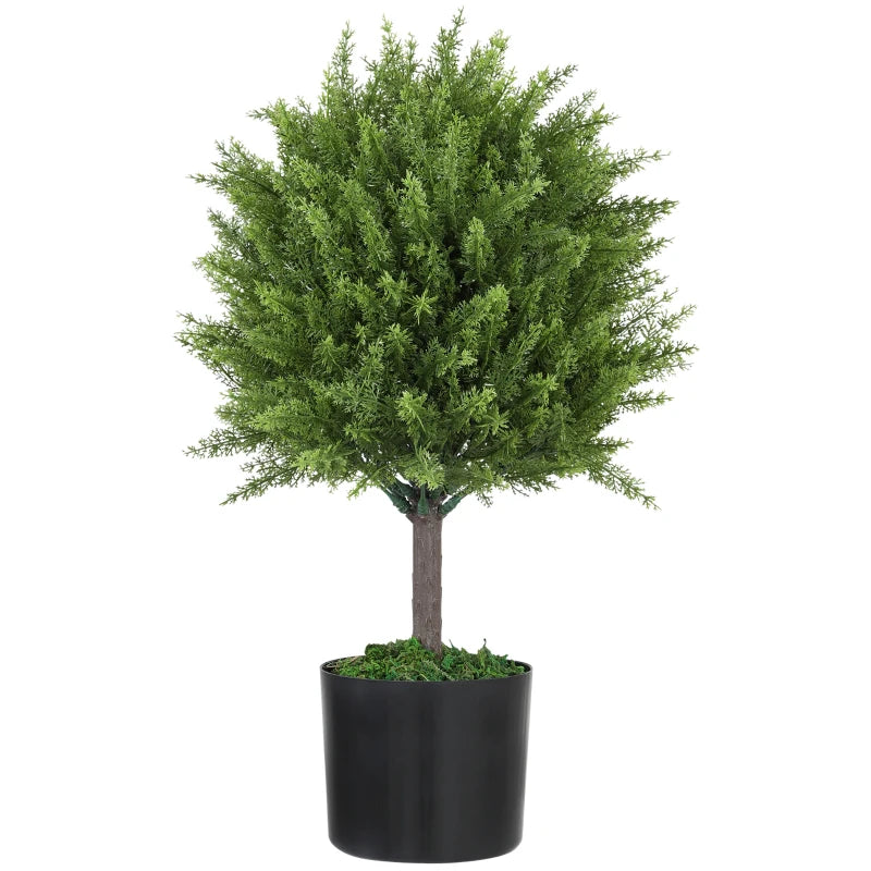 Decorative Artificial Plants, Cedar Topiary Trees in Pots, Fake Plants for Home Indoor outdoor Decor, Green