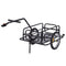 Aosom Folding Bicycle Cargo Trailer Bike Trailer for Garden Patio Tool Ude with Hitch Black