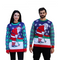 Couple Playful Santa Sweater Festive Golf Motif Knit Cozy Holiday Jumper Fun Christmas Winter Wear