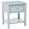 HOMCOM Chic Accent End Table Nightstand Side Table Drawer Storage Shelf Living Room Bedroom Furniture Grey
