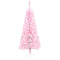 HOMCOM 4 ft Flocked Pencil Christmas Tree, Artificial Christmas Tree with Realistic Branches, Auto Open and Steel Base, Pink