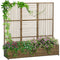 Raised Garden Bed with Lattice Trellis, Rattan Outdoor Planter with Storage for Garden, Patio, Balcony, Sand Brown