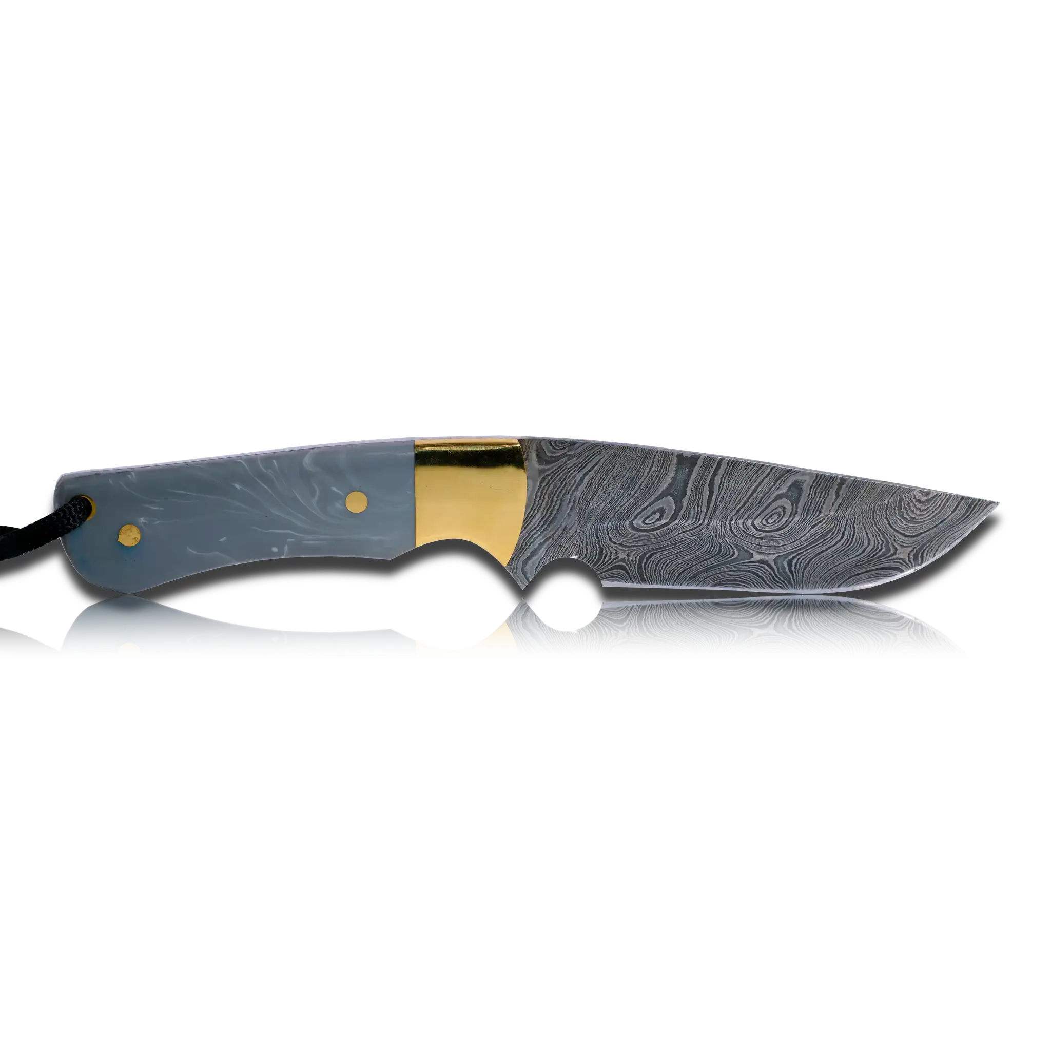 Original Kaito Damascus Steel Skinner Knife 4 inch blade with Premium Leather Sheath 