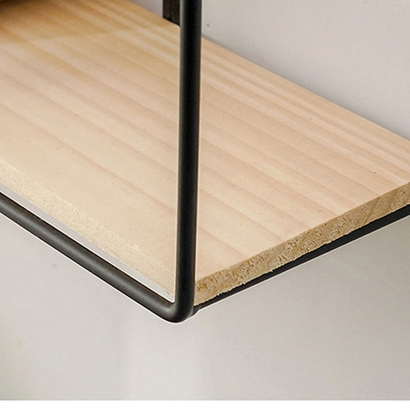 Hollow Wooden Storage Shelf