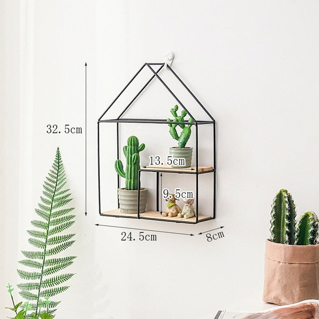 Hollow Wooden Storage Shelf